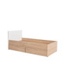 Hanah Home Kry-792-Sd-2 Somier Individual 100x195cm con 2 Cajones Sonomo y Blanco