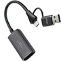 Nano Cable Capturadora de Video Externa HDMI 4K/30HZ 10.15.0001, USB-C/USB-A, Compatible con Windows, Mac, Android, Gris