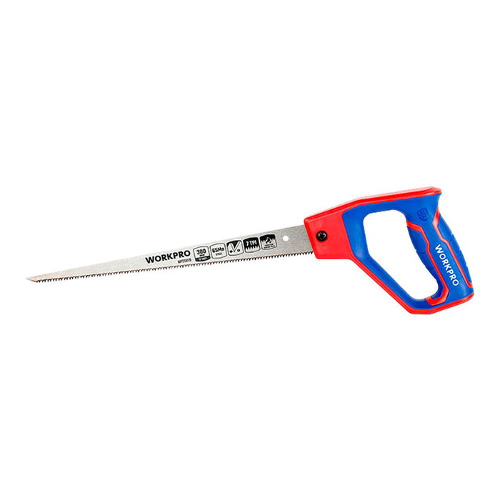 Workpro Serrucho de Punta, 300 mm, 7 TPI, Hoja 65mn para Madera, Bambú, PVC y Otros Materiales, Mango Ergonómico Workpro Serrucho de Punta, 300 mm, 7 TPI, Hoja 65mn para Madera, Bambú, PVC y Otros Materiales, Mango Ergonómico
