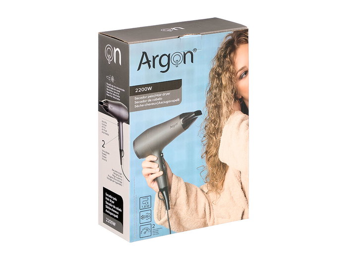 Argon Secador de Pelo Antracita Negro Mate 2200W 23x8.5x26cm (Set de 6)
