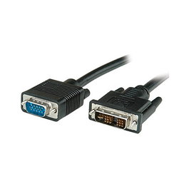 VALUE 11995449 Cable DVI (12+5) a VGA Macho Macho 5m Negro