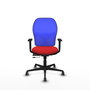 PIQUERAS Y CRESPO Silla de oficina Jorquera con mecanismo Sincro/Traslack, Rojo y Azul