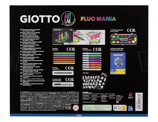 Giotto Set creativo Art Lab Fluo Mania 21 piezas
