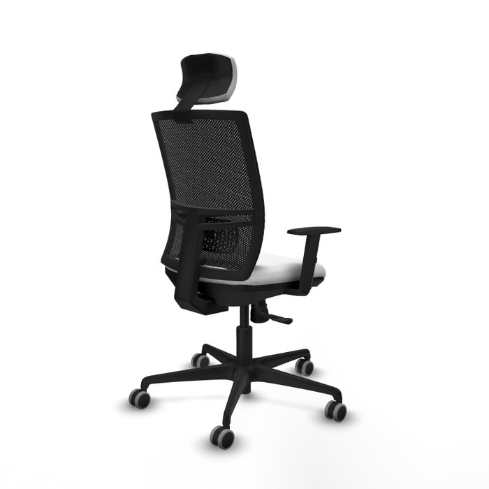 PIQUERAS Y CRESPO Silla de oficina Yunquera con mecanismo Sincro, Tela Blanca y Malla Negra PIQUERAS Y CRESPO Silla de oficina Yunquera con mecanismo Sincro, Tela Blanca y Malla Negra