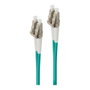 ALOGIC Cable de fibra óptica LC-LC OM4 Multimodo Duplex LSZH 3m Turquesa