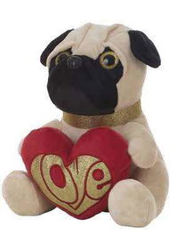 Creaciones Llopis Pug Dog Corazón 26 cm Peluche