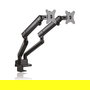 ICY BOX IB-MS314-T Soporte de Monitor para 2 Pantallas hasta 32", con Abrazadera de Escritorio, Ajustable, Negro