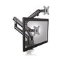ICY BOX IB-MS314-T Soporte de Monitor para 2 Pantallas hasta 32", con Abrazadera de Escritorio, Ajustable, Negro