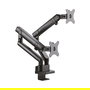 ICY BOX IB-MS314-T Soporte de Monitor para 2 Pantallas hasta 32", con Abrazadera de Escritorio, Ajustable, Negro