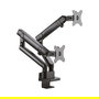 ICY BOX IB-MS314-T Soporte de Monitor para 2 Pantallas hasta 32", con Abrazadera de Escritorio, Ajustable, Negro