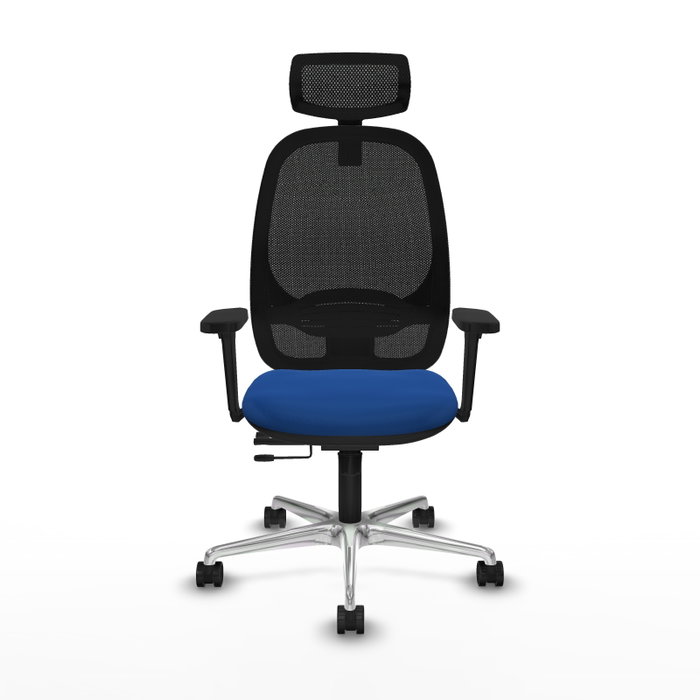 PIQUERAS Y CRESPO Silla de oficina Cilanco con mecanismo Sincro/Traslack, Azul y Negro