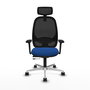PIQUERAS Y CRESPO Silla de oficina Cilanco con mecanismo Sincro/Traslack, Azul y Negro