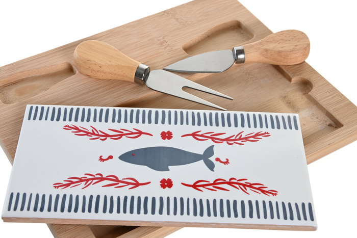 DKD Home Decor Set de 4 Tablas de Aperitivo Casitas en Bambú y Gres de Azul y Rojo Sk 24,5x20x1,2 cm DKD Home Decor Set de 4 Tablas de Aperitivo Casitas en Bambú y Gres de Azul y Rojo Sk 24,5x20x1,2 cm