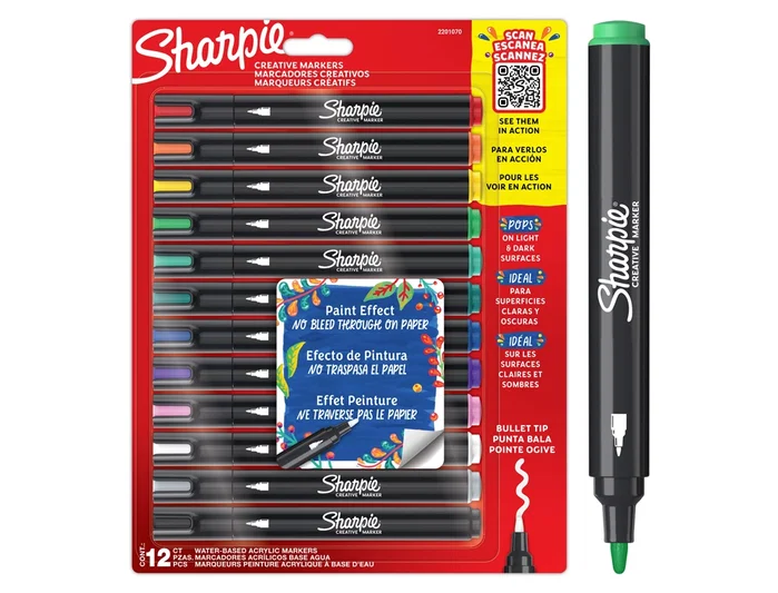 Sharpie Creative Marcadores Acrílicos Surtidos de 12 Unidades Sharpie Creative Marcadores Acrílicos Surtidos de 12 Unidades
