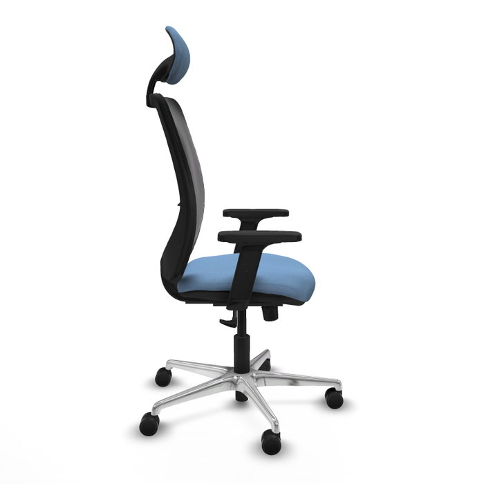 PIQUERAS Y CRESPO Silla de oficina Zulema con mecanismo Sincro, Azul cielo y Negro