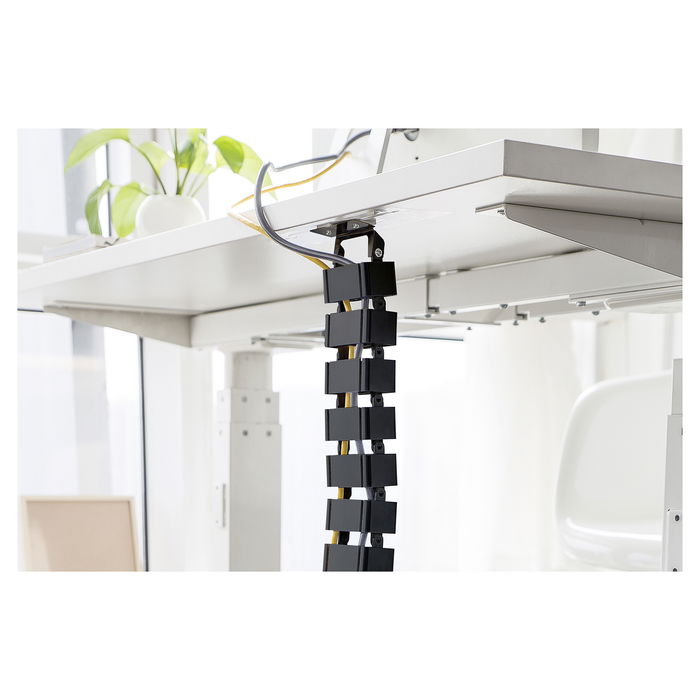 Digitus Canal para Cables, Flexible, Longitud Ajustable hasta 1.3m, Color Negro - Cable Channel