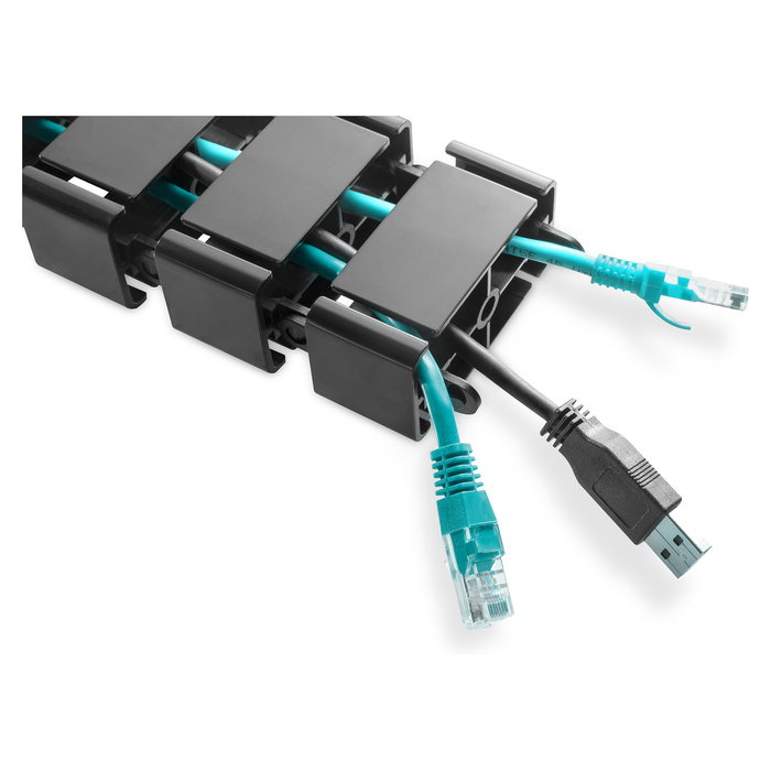 Digitus Canal para Cables, Flexible, Longitud Ajustable hasta 1.3m, Color Negro - Cable Channel