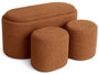 DKD Home Decor Set de Descalcetadora 3 Piezas Terracota con Bandeja