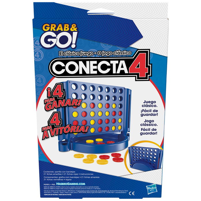 Hasbro Gaming Conecta 4 Viaje F8253 Juego Divertido y Compacto para Llevar