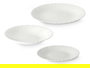 Vivalto Vajilla 12 Piezas Redonda Clásica Opal, Vidrio Blanco, Plato 24 cm + 21.5 cm + 19 cm, Dimensiones 25x13.5x25 cm (Set de 2)