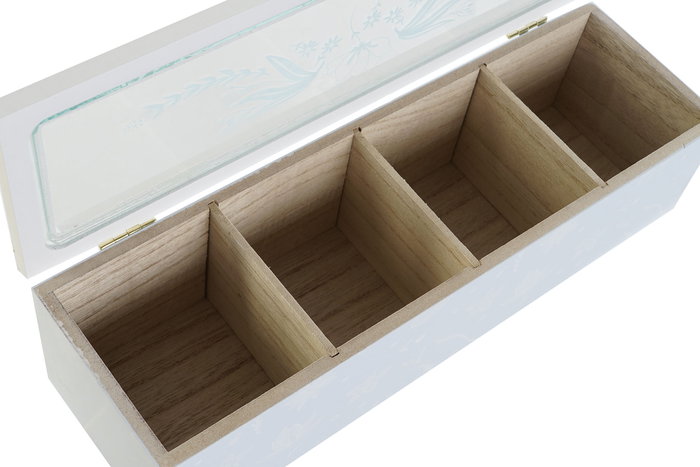 DKD Home Decor Caja de Infusiones Scandi en Verde y Azul, MDF y Cristal, 30x9x8 cm DKD Home Decor Caja de Infusiones Scandi en Verde y Azul, MDF y Cristal, 30x9x8 cm