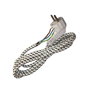 Edm Recambio Cable de Plancha 3x ø0,75mm 1,8m Textil Blanco y Marron