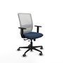 PIQUERAS Y CRESPO Silla de oficina Haches con mecanismo Sincro/Traslack Azul marino y Blanco