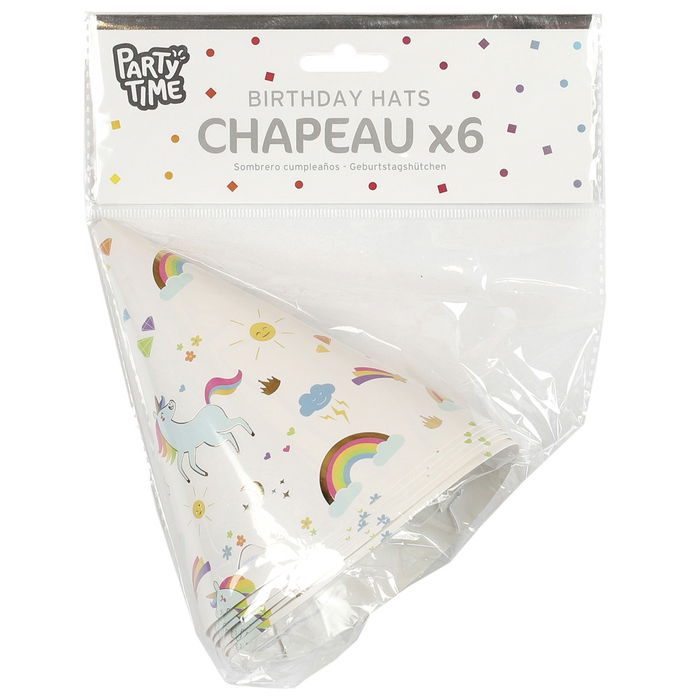 Party Time Juego De 6 Sombreros Fiesta Unicornio Party Time Juego De 6 Sombreros Fiesta Unicornio