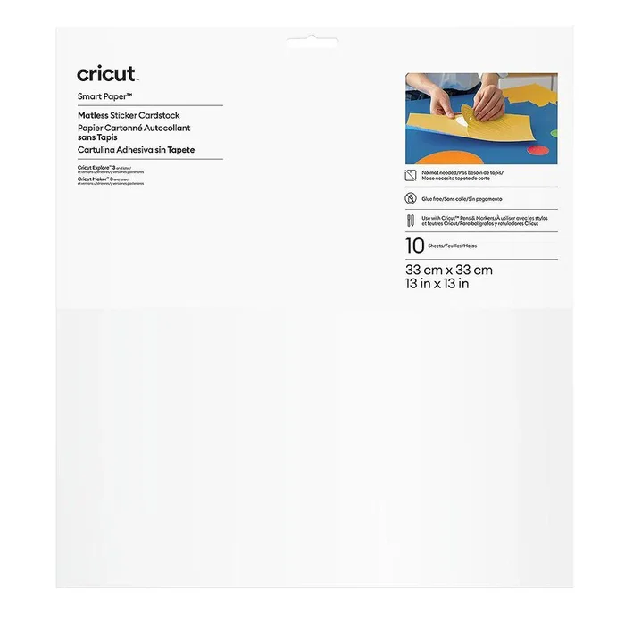 Cricut Smart Sticker Cardstock 33x33cm 10 hojas Blanco Cricut Smart Sticker Cardstock 33x33cm 10 hojas Blanco
