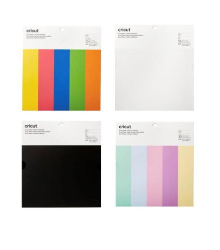 Cricut - Smart Sticker Paper Cardstock para proyectos Cricut, 10 hojas de 33 x 33 cm, blanco