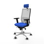 PIQUERAS Y CRESPO Silla de oficina Horna con mecanismo Sincro, Azul y Blanco