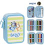 Cerdá Plumier 3 Cremalleras Bluey con 43 Piezas Azul Edad Mínima 3 Años