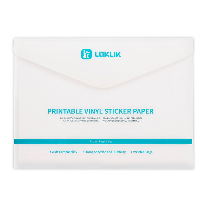 LOKLiK Europe Papel de Vinilo Imprimible Mate A4, 20 Unidades