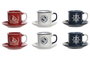 DKD Home Decor Set de 6 Tazas de Café de Gres Grabado Azul
