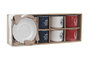 DKD Home Decor Set de 6 Tazas de Café de Gres Grabado Azul