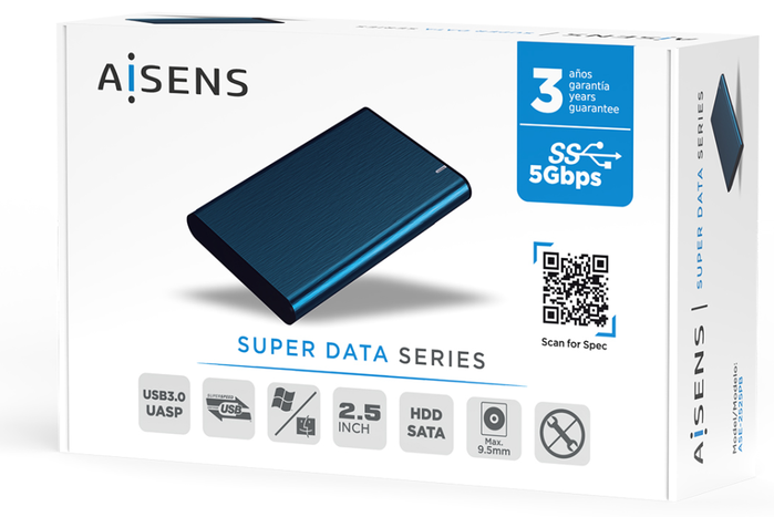 Aisens Caja Externa 2.5 ASE-2525PB Azul Pacífico