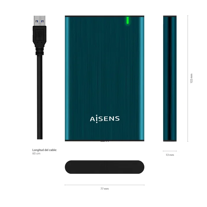 Aisens Caja Externa 2.5 Pulgadas ASE-2525PB Azul Pacífico Aisens Caja Externa 2.5 Pulgadas ASE-2525PB Azul Pacífico