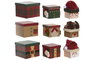 DKD Home Decor Set de 3 Cajas de Poliester y Cartón 15x15x38 cm Surtidas