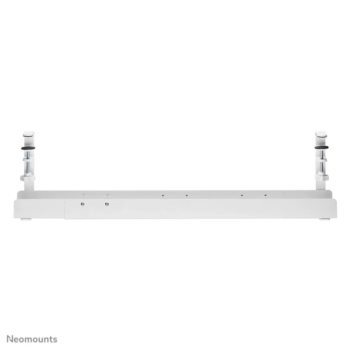 Neomounts ADS07-120WH Bandeja Organizadora de Cables para Escritorio, Ancho Ajustable 80-100-120 cm, Montaje por Abrazadera, Color Blanco