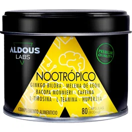 Aldous Bio Nootropico Ginkgo Biloba Melena De Leon Cafeina Bacopa Tiros