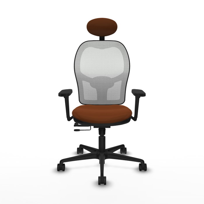PIQUERAS Y CRESPO Silla de oficina Jorquera con mecanismo Sincro/Traslack Marrón y Blanco PIQUERAS Y CRESPO Silla de oficina Jorquera con mecanismo Sincro/Traslack Marrón y Blanco