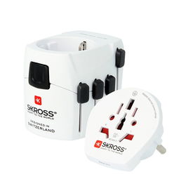 Skross Set 2 Multi Adaptadores de Viaje 1103180 Diseñado en Suiza para Equipos sin Toma de Tierra
