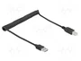 DeLOCK 90130 Cable Espiral USB 2.0 Tipo A a Tipo A de 0,8 m Negro