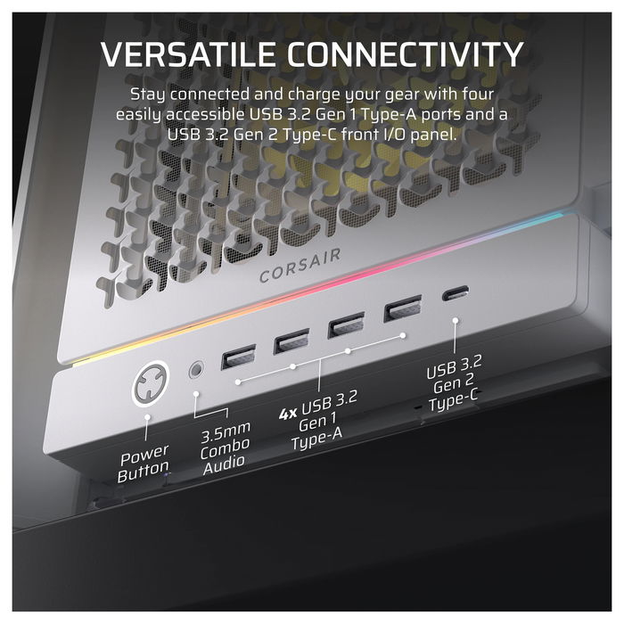 Corsair 5000D RS ARGB Midi Tower ATX Gaming Gehäuse Blanco