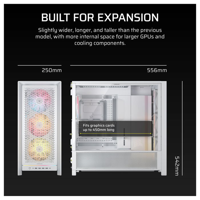 Corsair 5000D RS ARGB Midi Tower ATX Gaming Gehäuse Blanco