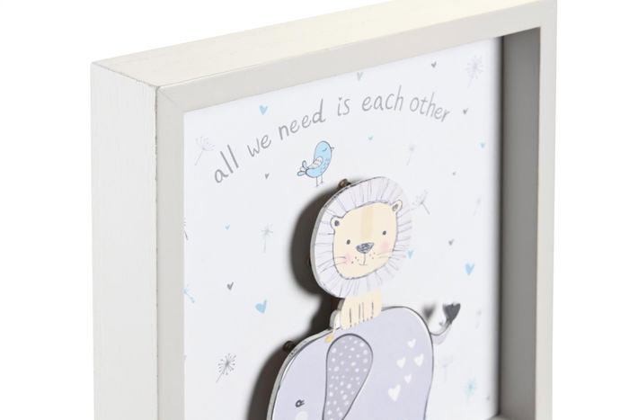 DKD Home Decor Baby safari 22 Decoración Luminosa Blanco Gris 23 x 23 x 4 cm (6 Unidades)