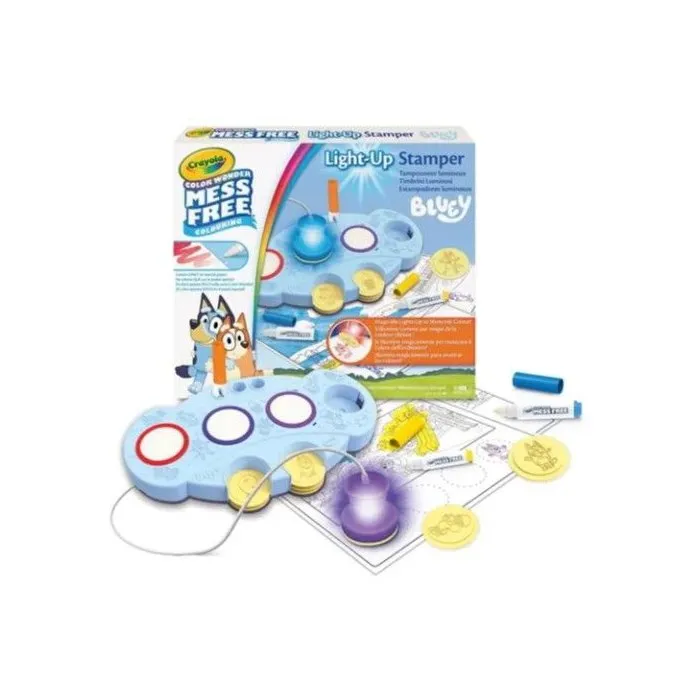 CRAYOLA Sellos luminosos Color Wonder Sello mágico con luz Bluey para mayores de 3 años CRAYOLA Sellos luminosos Color Wonder Sello mágico con luz Bluey para mayores de 3 años