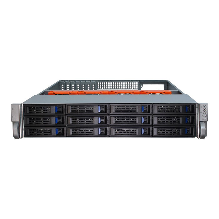 Inter-Tech 2U-2412 Chasis Rack Server de 2U Negro/Plata para ATX, EATX, micro-ATX, Mini-ITX, SSI EEB con 15 Bahías Hot-Swap, 2 Puertos USB 3.2 Gen 1