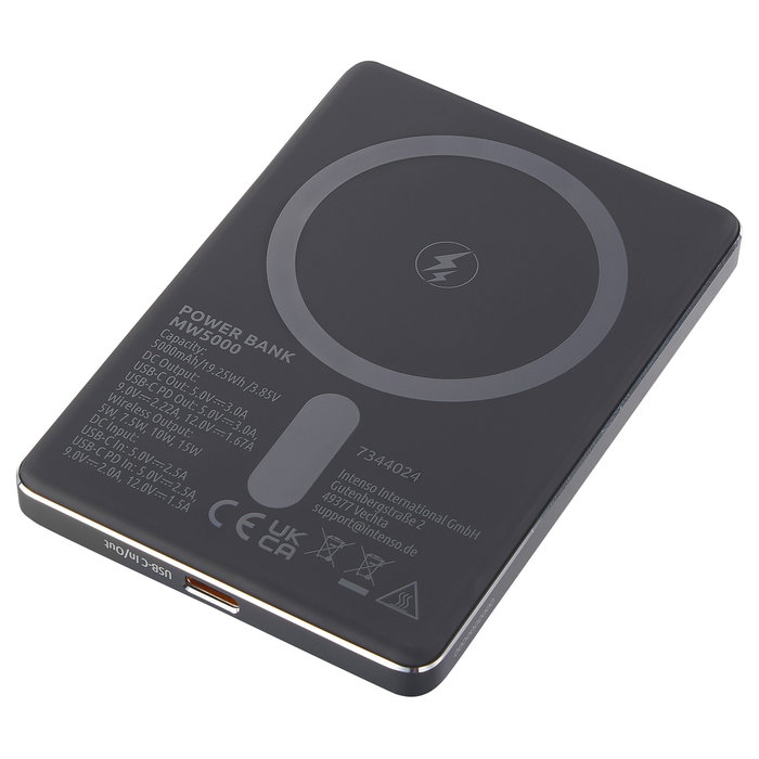 Intenso MW5000 MagSafe Powerbank 5000 mAh Gris Intenso MW5000 MagSafe Powerbank 5000 mAh Gris
