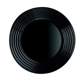Plato Postre Vidrio Harena Negro Luminarc 19 cm